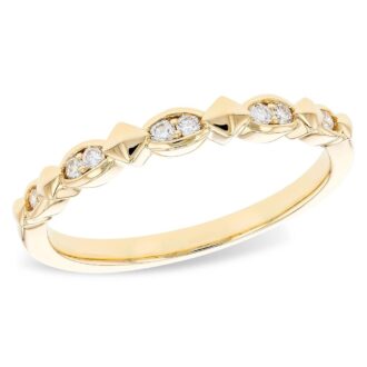 Diamond Pattern Band with .10ctw in 14k Yellow Gold