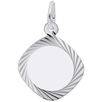 Diamond Faceted Disc Charm in Sterling Silver by Rembrandt Charms