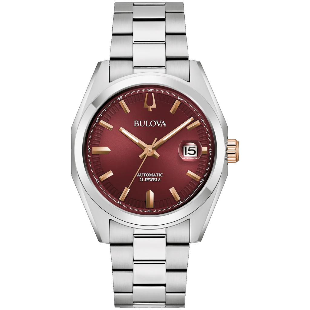 Bulova Surveyor Men's Automatic Watch with Burgundy Dial