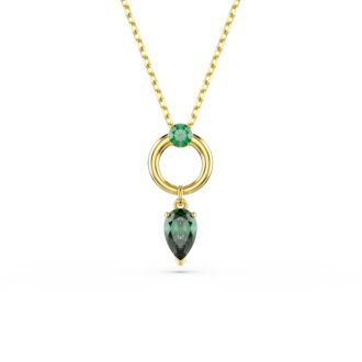 Swarovski Mesmera Yellow Open Circle Pendant with Green Pear Crystal