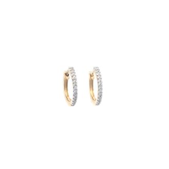 Huggie Hoops with 0.10ctw Round Diamonds in 10k Yellow Gold