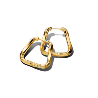Pandora 14KYGP Twisted Essence Hoop Earrings