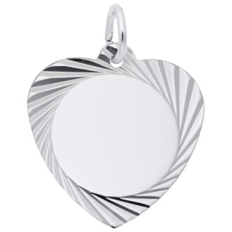 Rembrandt Medium Diamond Faceted Heart Charm