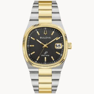 Bulova Super Seville Men's Square Two-Tone Black Dial Watch