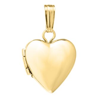 14k Gold-Filled Poli Heart Locket Pendant with 13" Chain