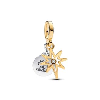 Pandora Sterling Silver Engravable Northern Star Necklace with Large Diamond