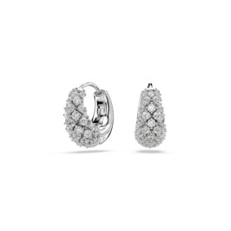 Swarovski Sublima huggie hoop earrings - White crystal