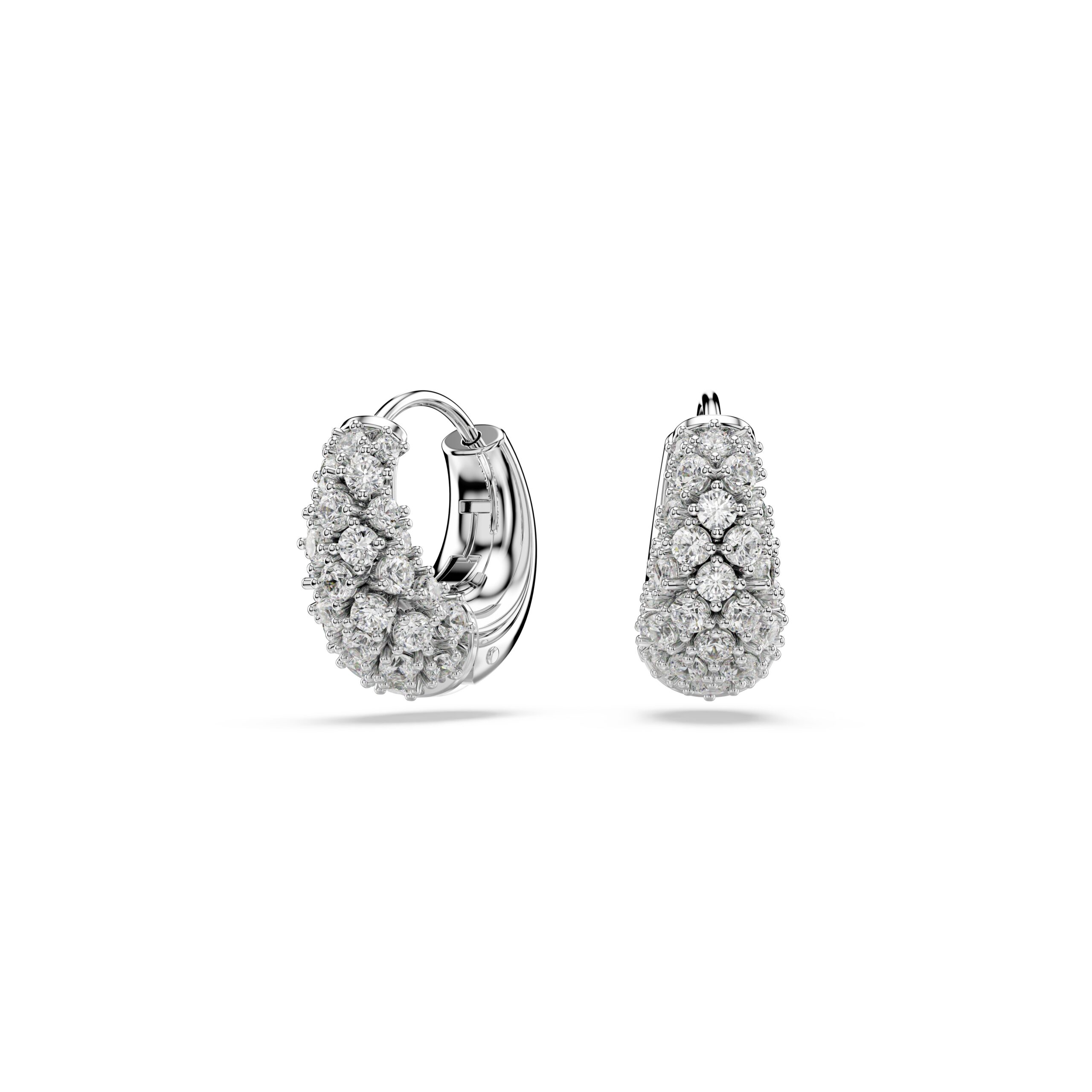 Swarovski Sublima huggie hoop earrings - White crystal