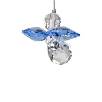 An exquisite celestial protector symbolizing September reflects blue hues evoking a soothed soul. This guardian angel, handcrafted from shimmering crystal, denotes wisdom and tranquillity. Continuing to guard and protect, this stunning piece is a perfect birthday gift or keepsake, mirroring the month of September in all its serene beauty.