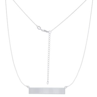Personalized Name Plate Necklace in Sterling Silver