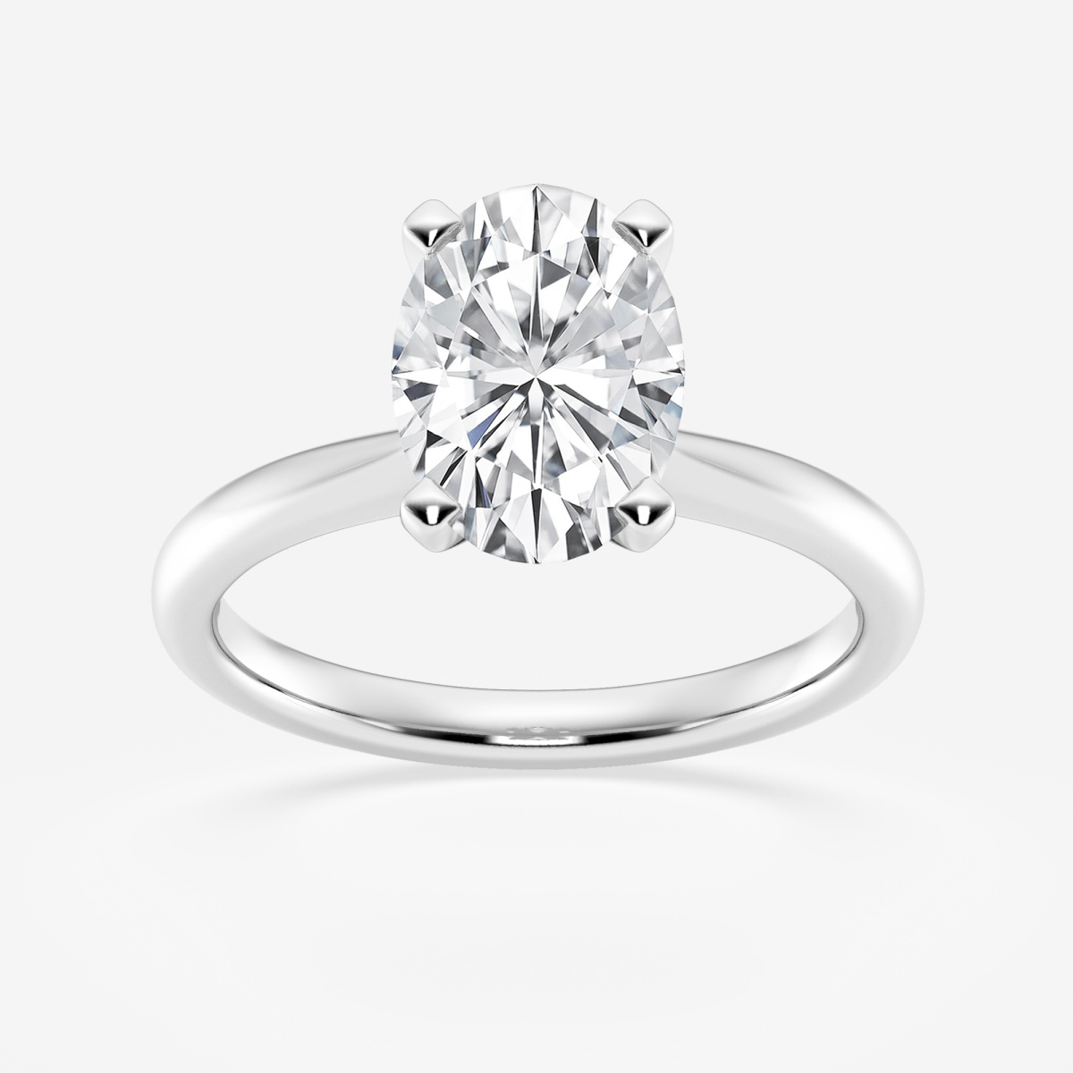 Oval Solitaire Engagement Ring with 1ct Lab Grown Diamond in 14k White Gold