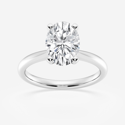 Oval Solitaire Engagement Ring with 1ct Lab Grown Diamond in 14k White Gold