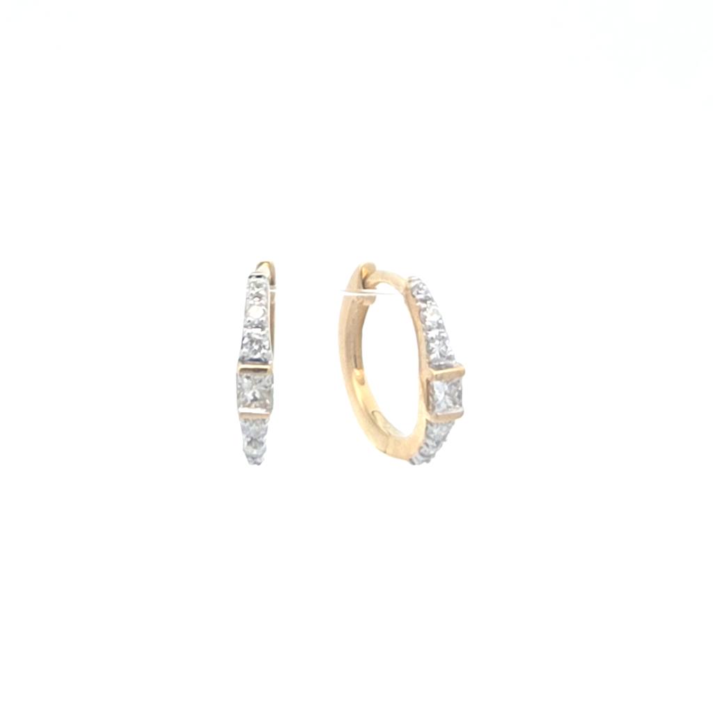 Huggie Hoops with 1/6ctw Diamonds in 10k Yellow Gold