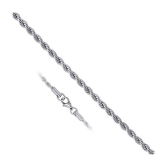 Rope Chain 3mm in Sterling Silver 24" Length
