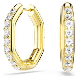 Swarovski Dexter hoop earrings - Octagon cut, Yellow crystal