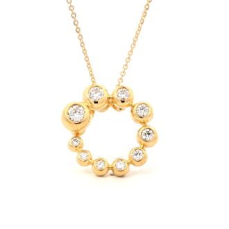 Hearts on Fire Dream Circle Necklace .79ctw 18k Yellow Gold