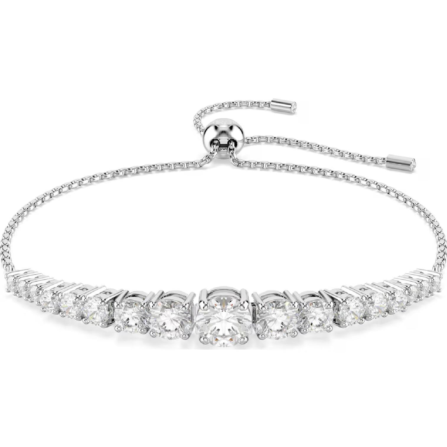 Swarovski Matrix Bolo Bracelet - Gradient Cut, Rhodium Plated