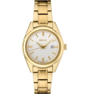 Seiko Essentials Women's Gold-Tone Silver Dial Watch