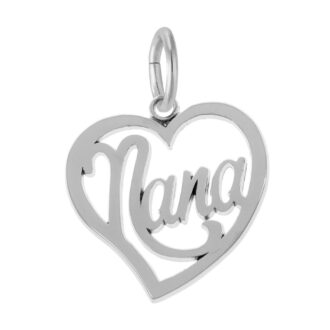 Nana Heart Charm in Sterling Silver by Rembrandt Charms