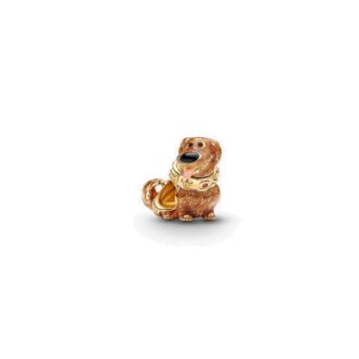 Pandora Disney Dug 14K Gold Plated Enamel Charm