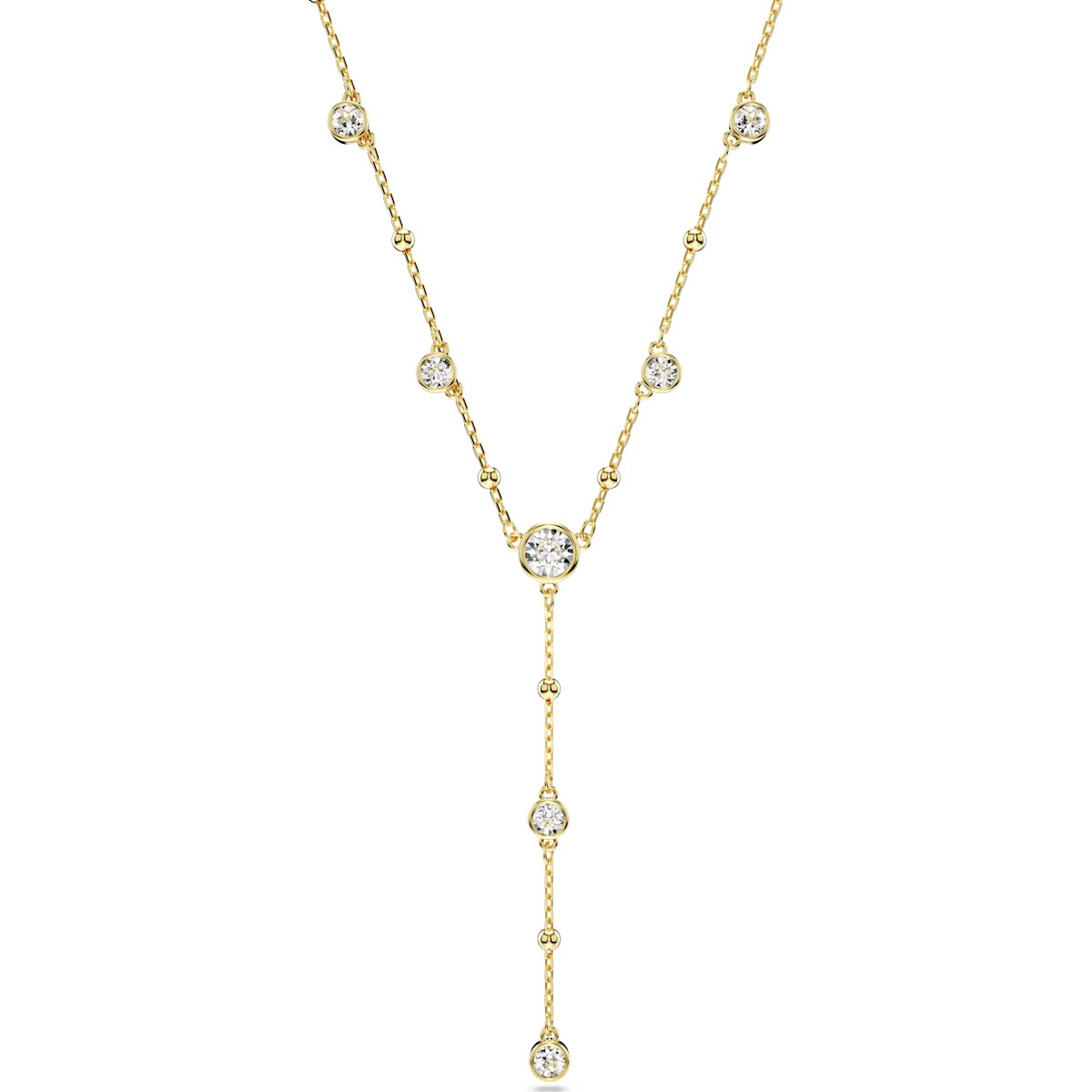 Swarovski Imber Y Necklace - Round Cut, Scattered White Crystals