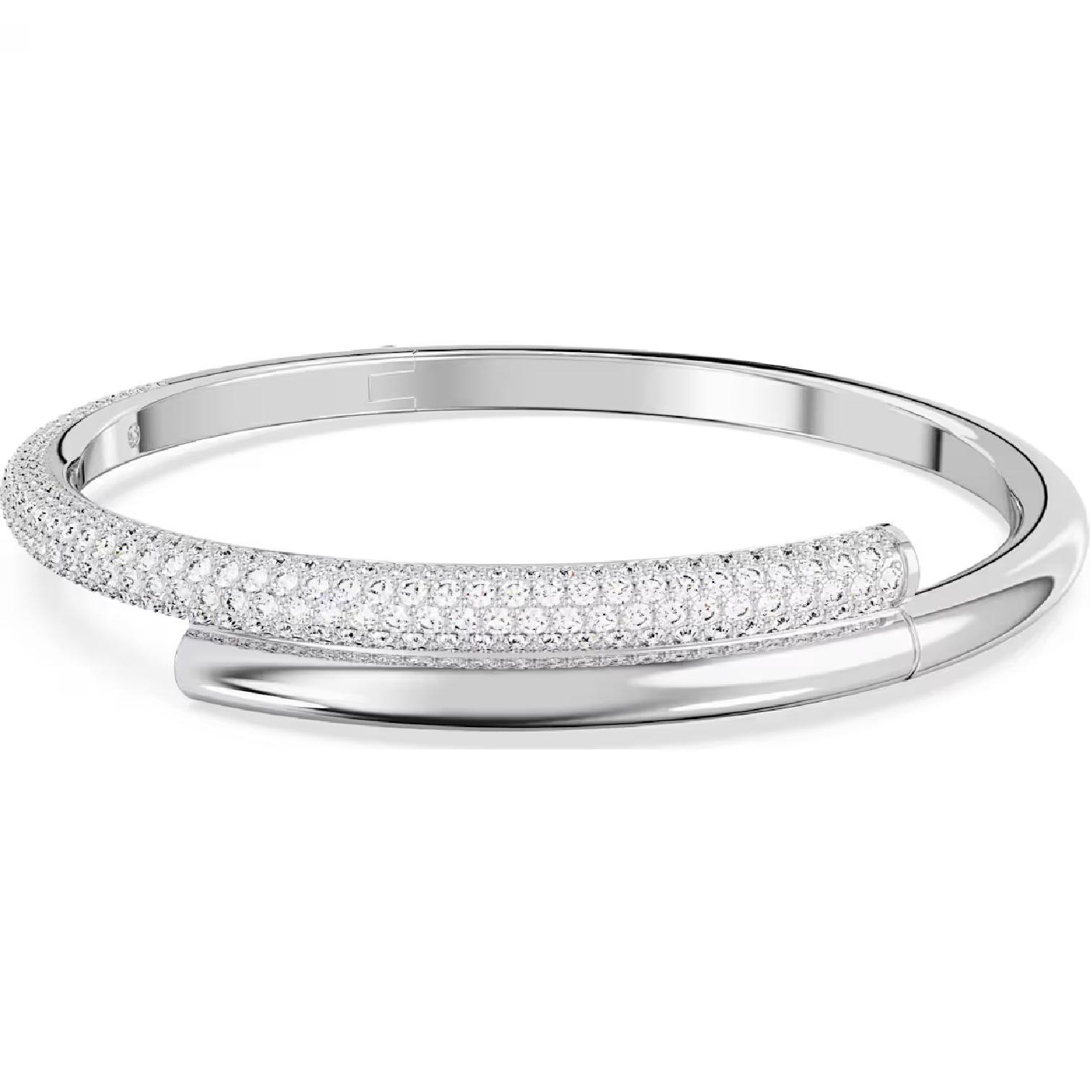 Swarovski Dexter Bangle Bracelet - Large, Rose Gold, Paved Crystals