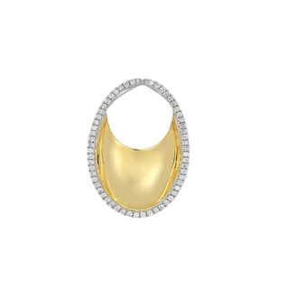 Oval Drop Necklace .42ctw Lab-Grown Diamonds, 14k Two-Tone