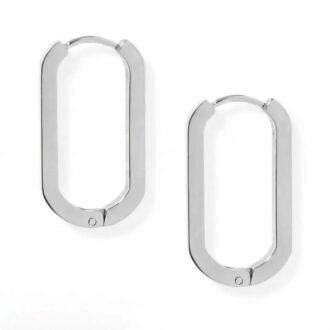 Stainless Steel Oval Hoop Earrings