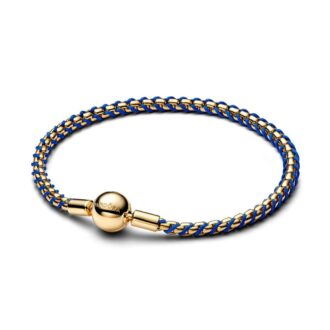Pandora Gold-Plated Blue Textile Cord Bracelet 19cm