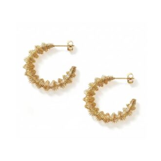 18K Gold-Plated Stainless Steel Twisted Wire Hoop Earrings