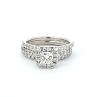 Pre-Owned Hearts On Fire Transcend Platinum and 18k Bridal Set 1.40ctw