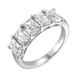 5 Emerald-Cut Lab Grown Diamond Band 1ctw in 14k White Gold