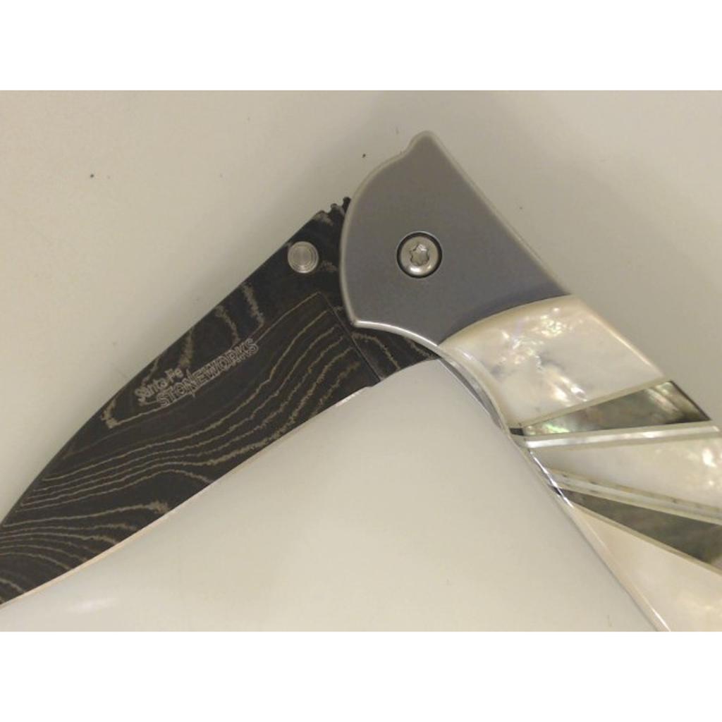 3.25in Kershaw Damascus Knife Abalone & Mother of Pearl