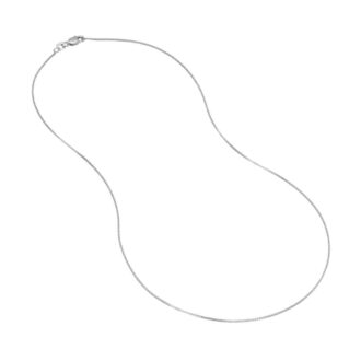 Box Chain 18" Length in 10k White Gold