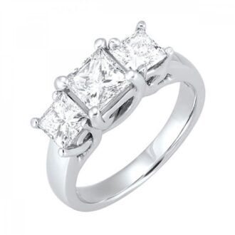 Pre-Owned 1.43ctw Princess 3-Stone Engagement Ring 14k WG