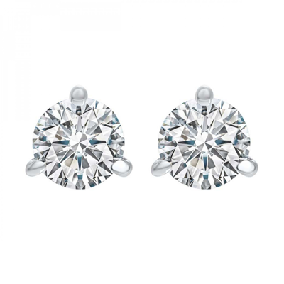 3-Prong Stud Earrings with .25ctw Round Diamonds in 14k White Gold
