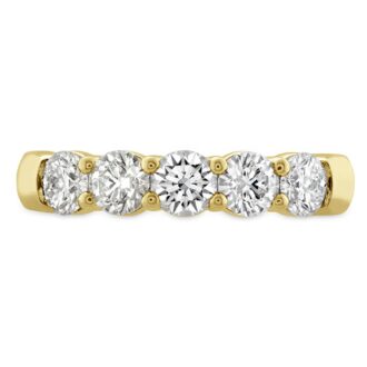 Hearts on Fire Signature 5 Stone Band in 18k Yellow Gold