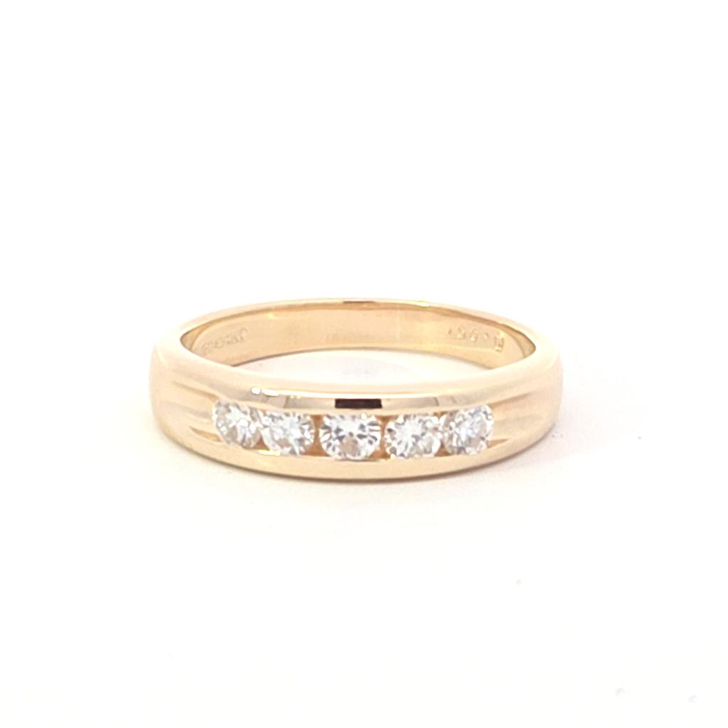 Pre-Owned Men's 14K Yellow Gold 1/2ctw Channel Wedding Band