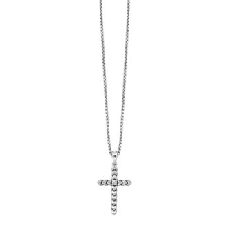 Cross Necklace with .04ctw Diamonds in Sterling Silver