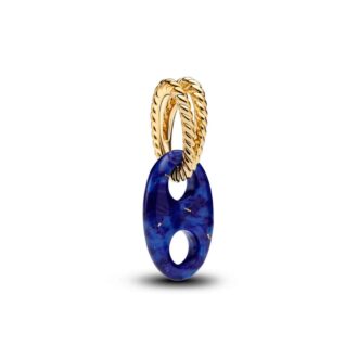 Pandora 14K Gold Plated Lapis Lazuli Rope Dangle Charm
