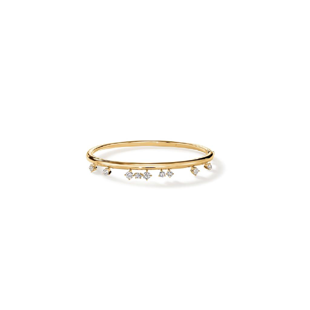 Hearts on Fire Barre Floating Diamond Bangle 18k Yellow Gold