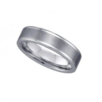 Men's 6mm Flat Edge Wedding Band in Tungsten Carbide