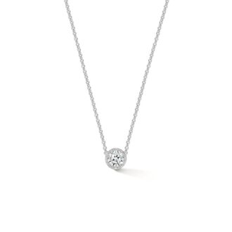 Hearts on Fire Hidden Halo Necklace .56ctw 18k White Gold