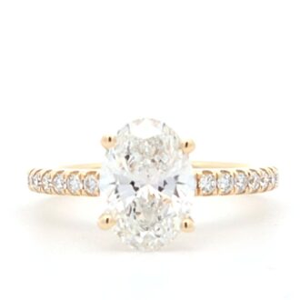 Oval Lab Grown Diamond Ring 2.40ctw in 14k Yellow Gold