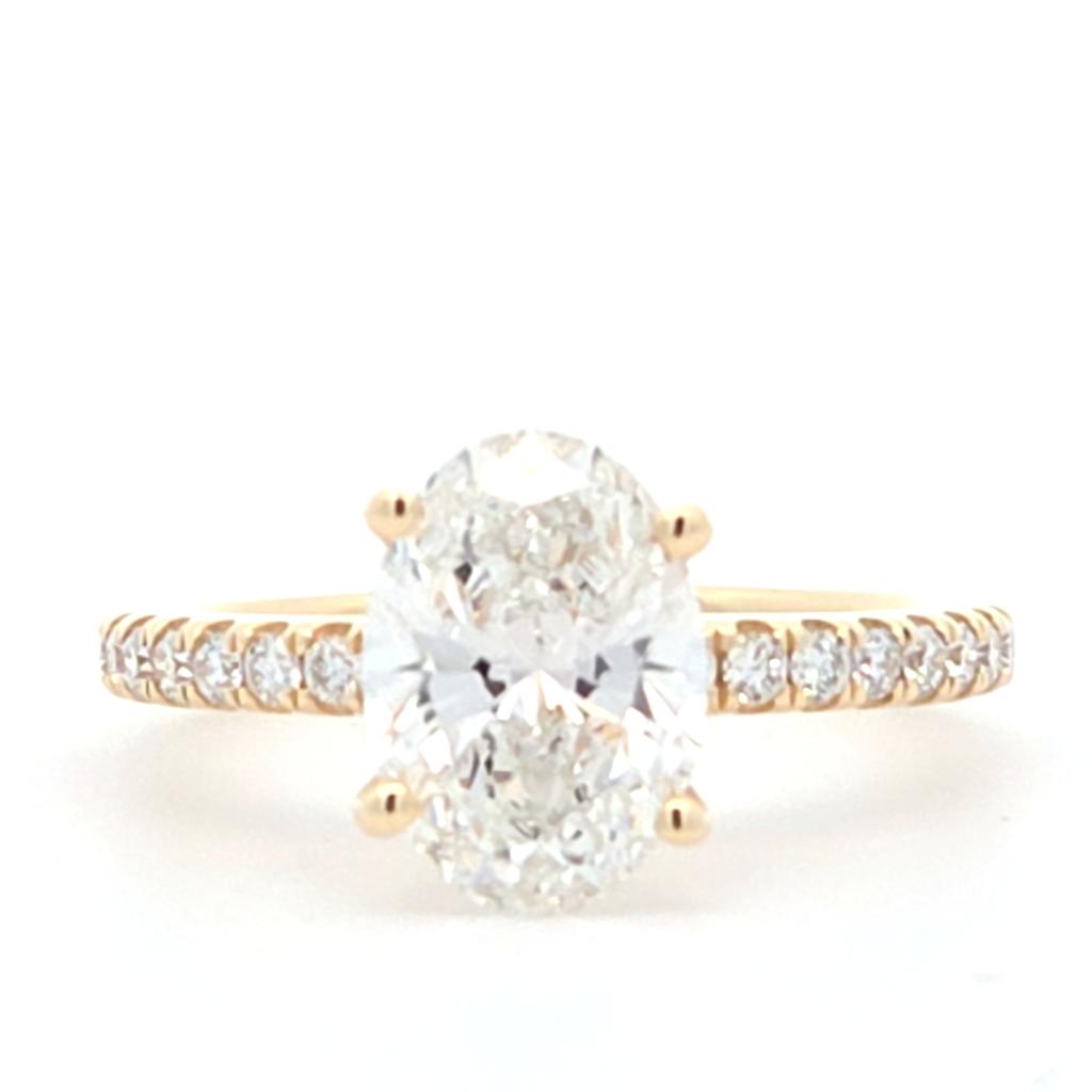Oval Lab Grown Diamond Ring 2.40ctw in 14k Yellow Gold