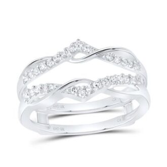 10K White Gold 1/4 ctw Diamond V-Twist Enhancer Ring