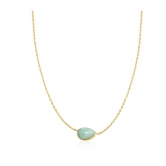 Ania Haie Gold Plated Amazonite Bezel Domed Pebble Necklace