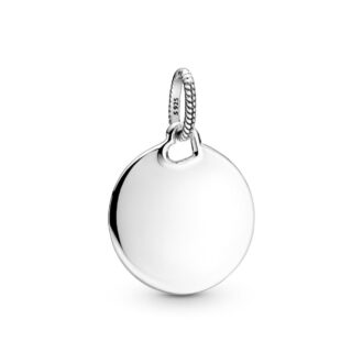 Pandora Sterling Silver Engravable Round Tag Pendant