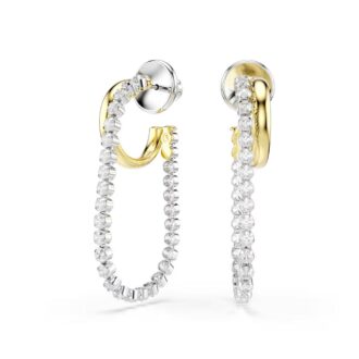 Swarovski Hyperbola Two-Tone Crystal Double Hoop Earrings