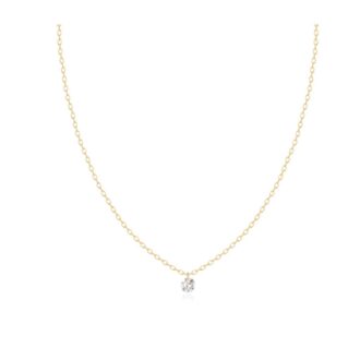 14K White Gold 0.07 CTW Diamond Solitaire Drop Necklace
